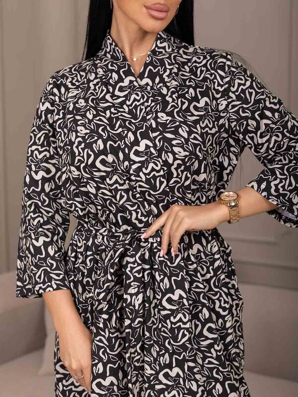 Текс-плюс Халат 586811 00-00247366 Черный, бежевый