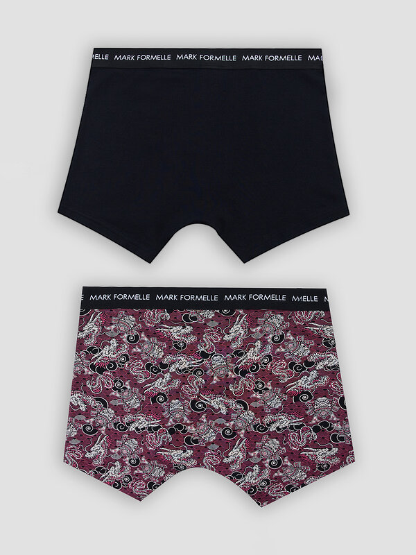 MARK FORMELLE Трусы 586863 411221-2 черный +японский паттерн на бордовом