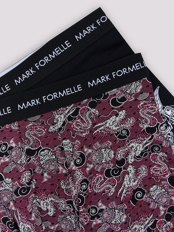 MARK FORMELLE Трусы 586863 411221-2 черный +японский паттерн на бордовом