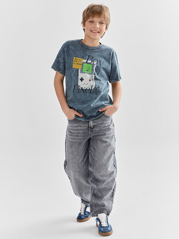 MARK FORMELLE Футболка 586879 113448 ACID WASH графит +печать