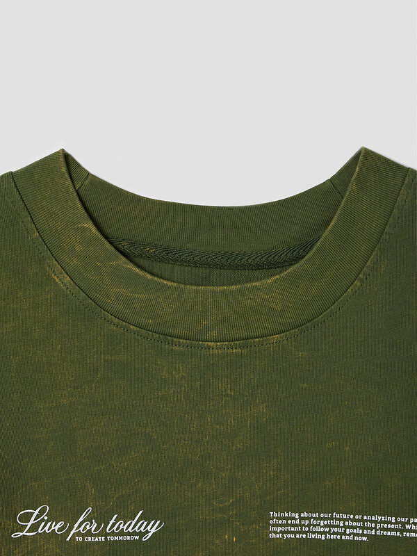 MARK FORMELLE Футболка 586891 111883 ACID WASH т.зеленый +печать