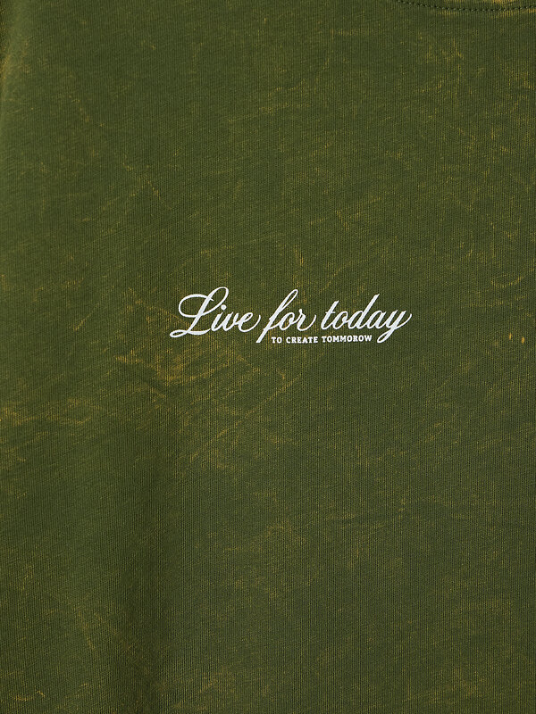 MARK FORMELLE Футболка 586891 111883 ACID WASH т.зеленый +печать