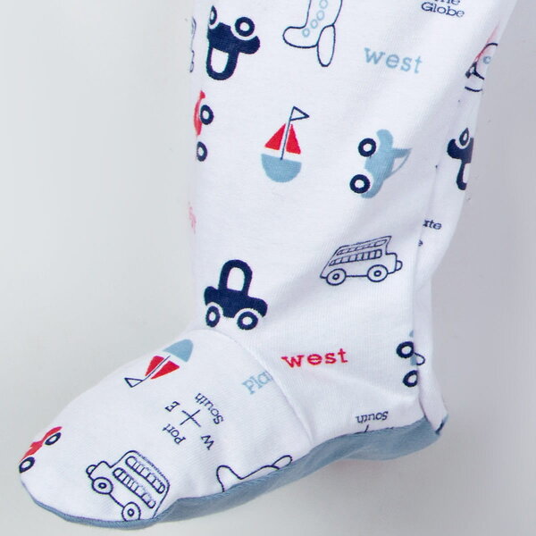 Bonito Ползунки 586945 OR266P белый машинки