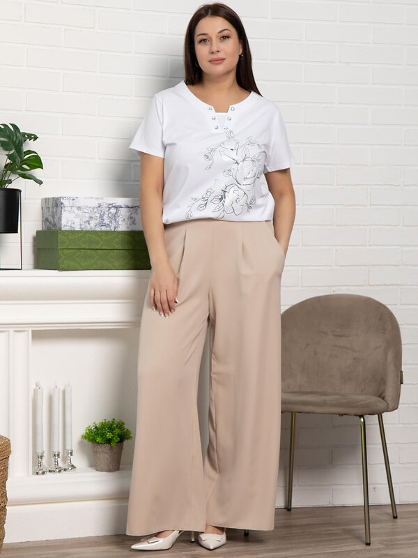 LT Collection Блуза 587352 Б15357-20М белый