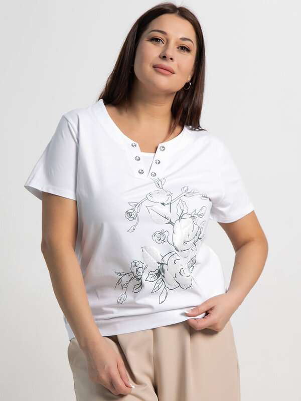 LT Collection Блуза 587352 Б15357-20М белый