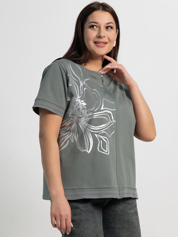 LT Collection Блуза 587354 Б15358-20М оливковый