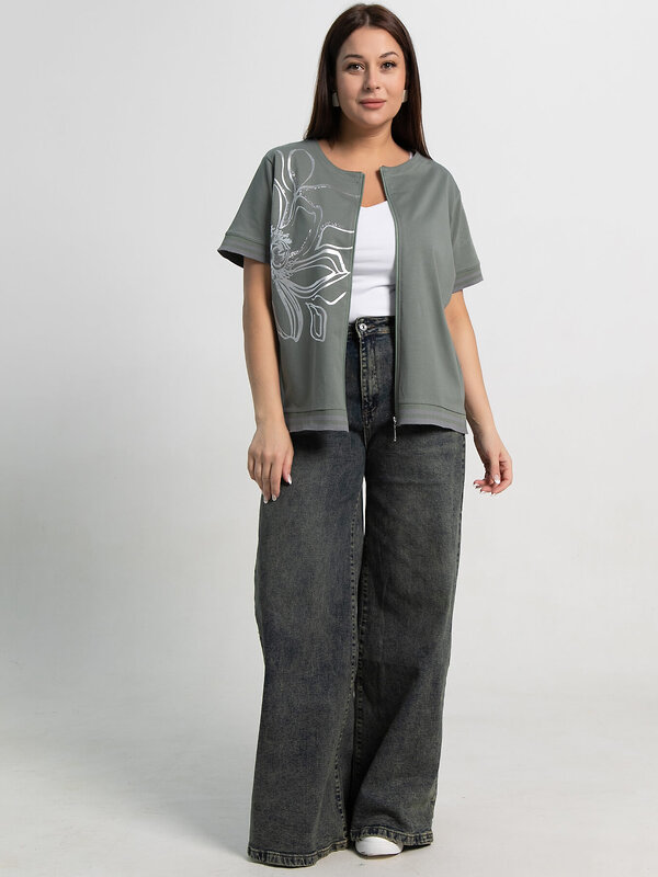 LT Collection Блуза 587354 Б15358-20М оливковый