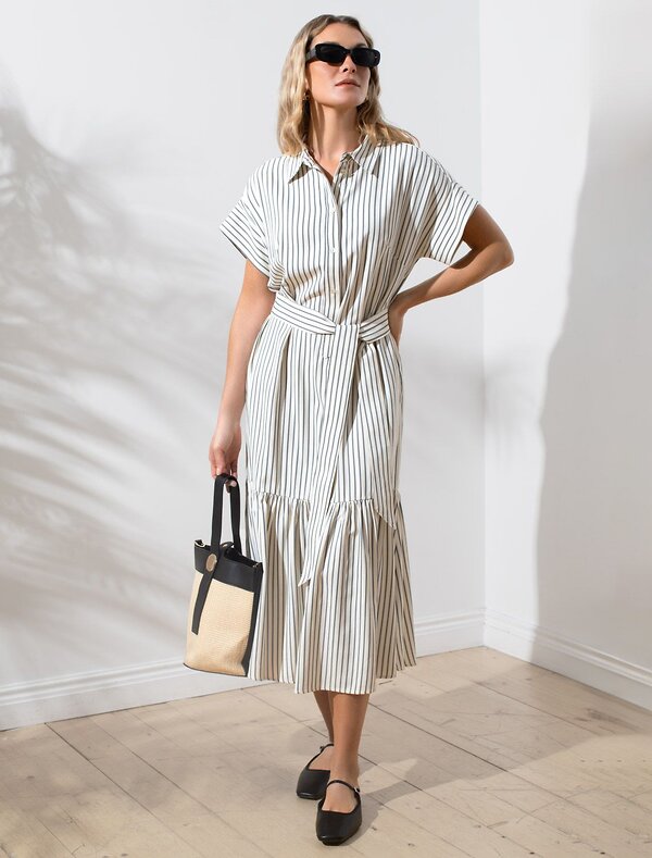 VILATTE Платье 587372 D22.264 молочный-синий