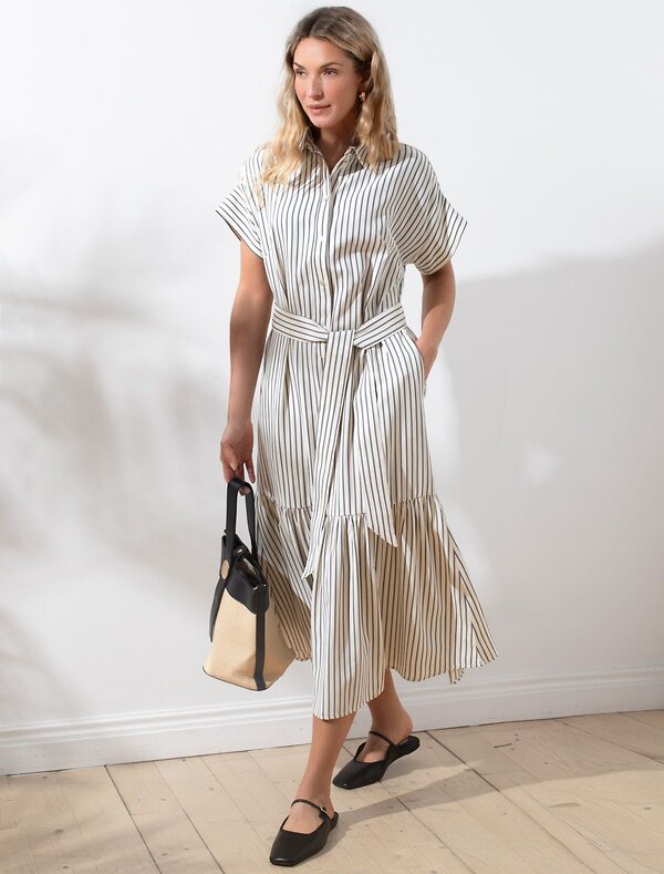 VILATTE Платье 587372 D22.264 молочный-синий