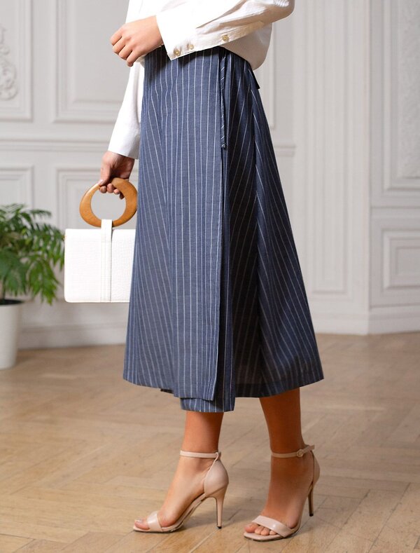 VILATTE Юбка 587377 D26.207 серо-синий