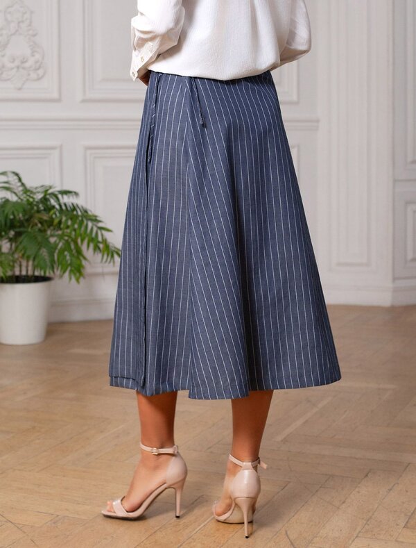 VILATTE Юбка 587377 D26.207 серо-синий