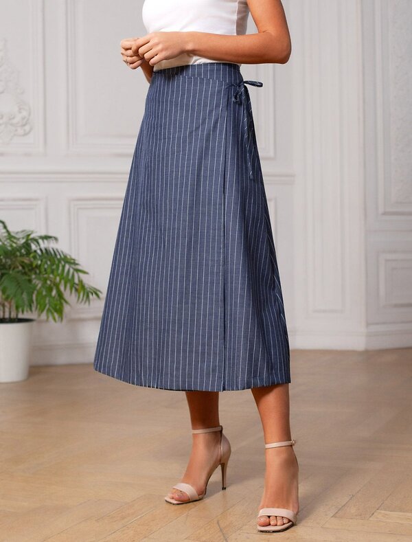 VILATTE Юбка 587377 D26.207 серо-синий