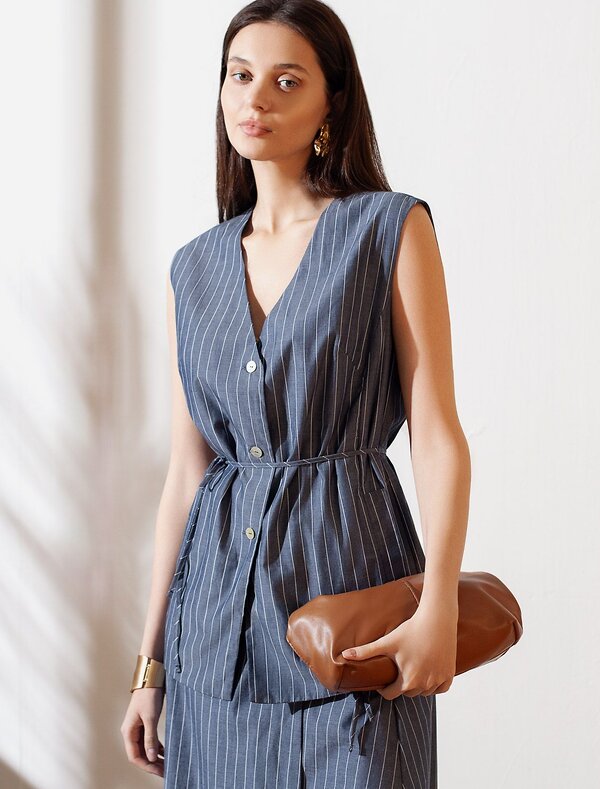 VILATTE Жилет 587379 D27.003 серо-синий