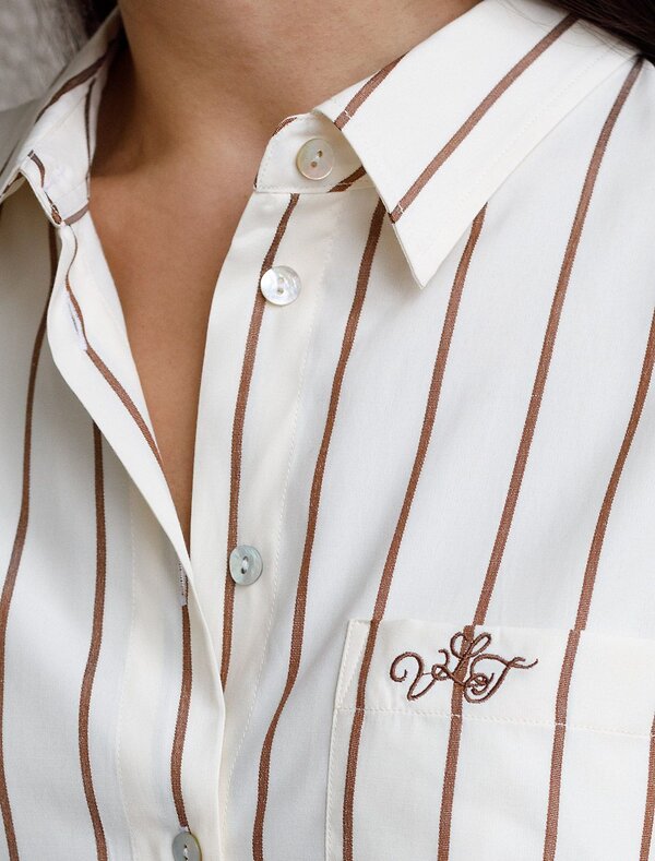 VILATTE Блузка 587381 D29.298 светло_бежевый-кофейный