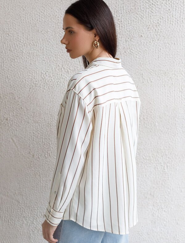 VILATTE Блузка 587381 D29.298 светло_бежевый-кофейный