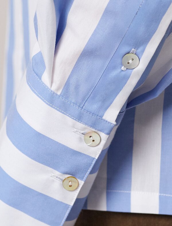 VILATTE Блузка 587382 D29.300 белый-голубой