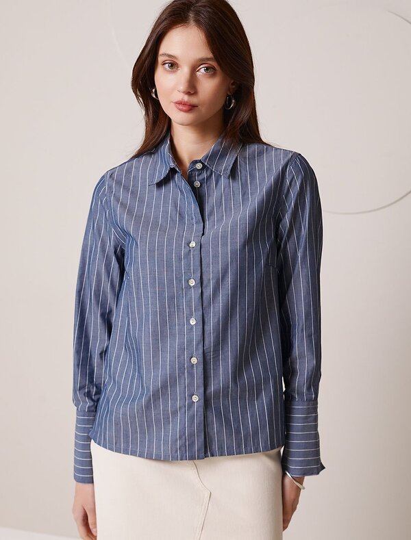 VILATTE Блузка 587386 D29.300 серо-синий