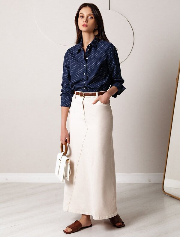 VILATTE Блузка 587387 D29.300 темно-синий