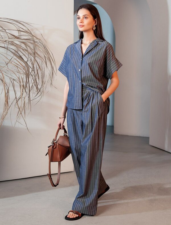 VILATTE Блузка 587393 D29.340 серо-синий