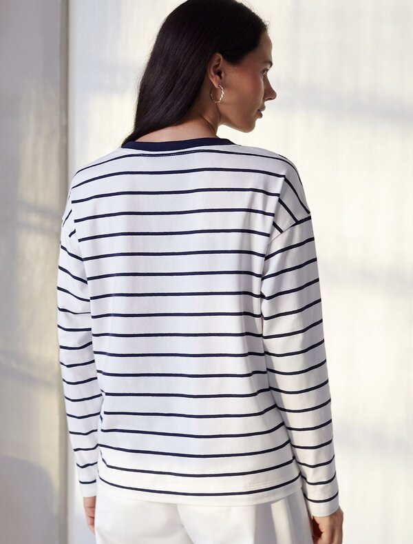 VILATTE Джемпер 587407 D49.148 белый-т.синий_little_thing