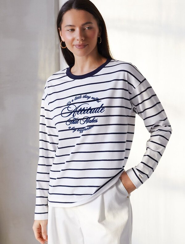 VILATTE Джемпер 587407 D49.148 белый-т.синий_little_thing