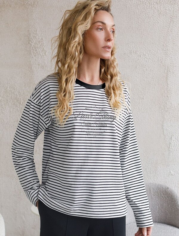 VILATTE Джемпер 587409 D49.148 белый-черный_little thing