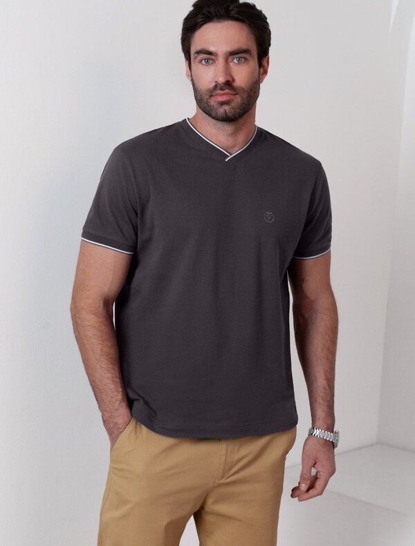 VILATTE Футболка 587418 U49.056 т.серый