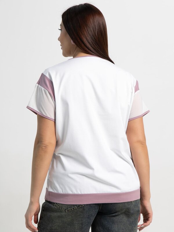 LT Collection Блуза 587433 Б15367-20М белый/лиловый