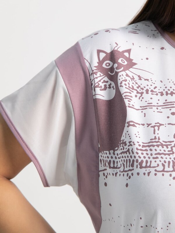 LT Collection Блуза 587433 Б15367-20М белый/лиловый