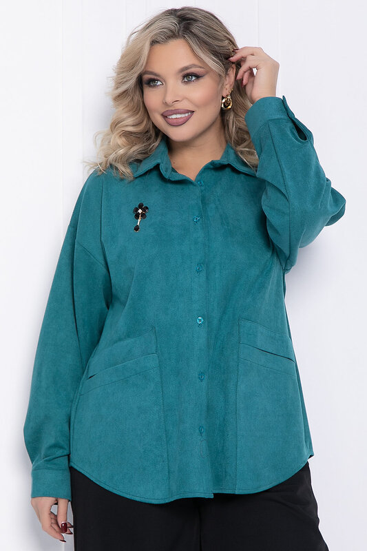 LT Collection Рубашка 587442 Б15439-18М бирюзовый