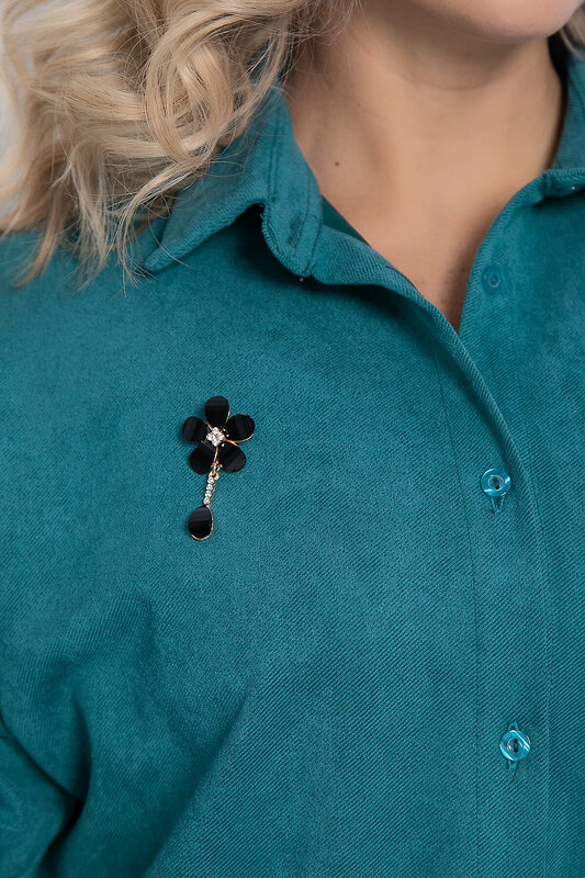 LT Collection Рубашка 587442 Б15439-18М бирюзовый