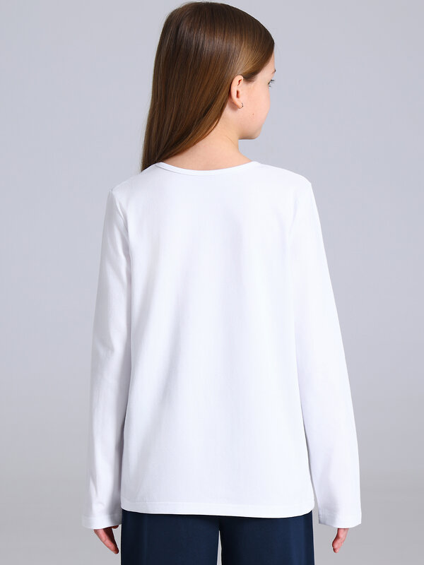 Апрель Блузка 587582 1ДДБД4829804 белый+темно-синий