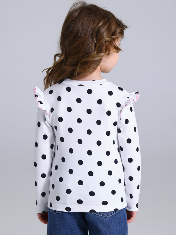 Апрель Лонгслив 587589 1ДДЛД4951067н черный горох на белом