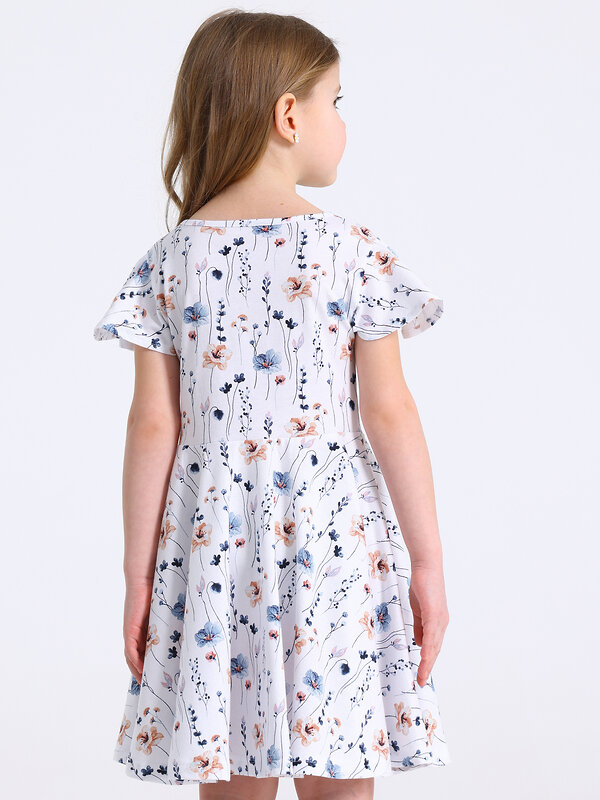 Апрель Платье 587595 1ДПК5118001н нежные цветы на белом