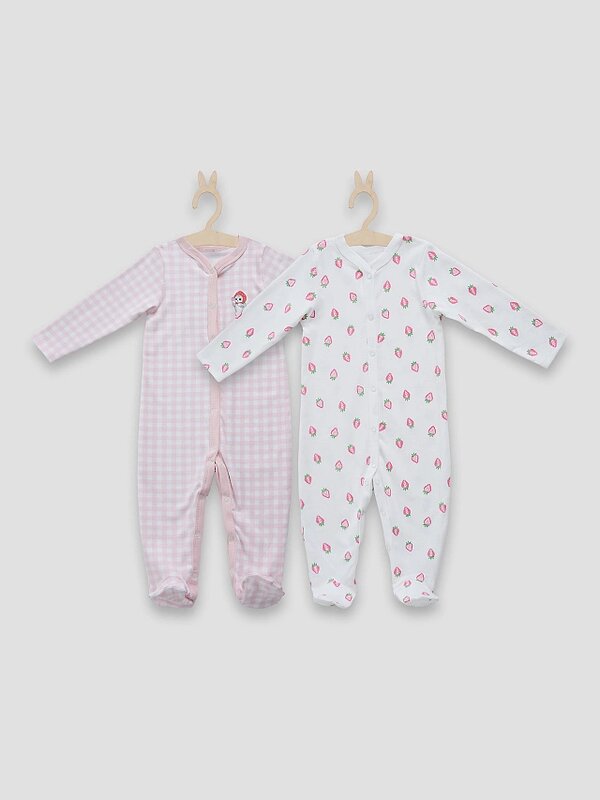 MARK FORMELLE Комбинезон 587625 14005-1-2 розовая клетка на белом +клубничка на белом