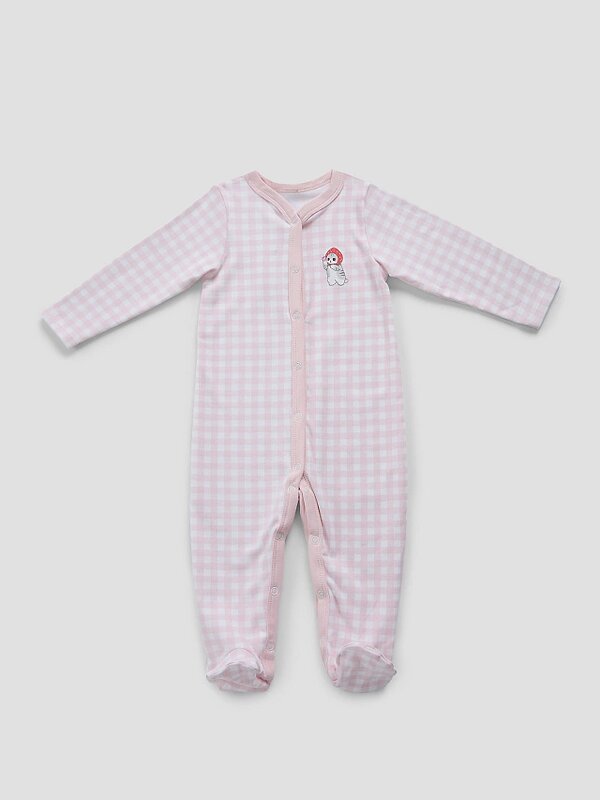 MARK FORMELLE Комбинезон 587625 14005-1-2 розовая клетка на белом +клубничка на белом