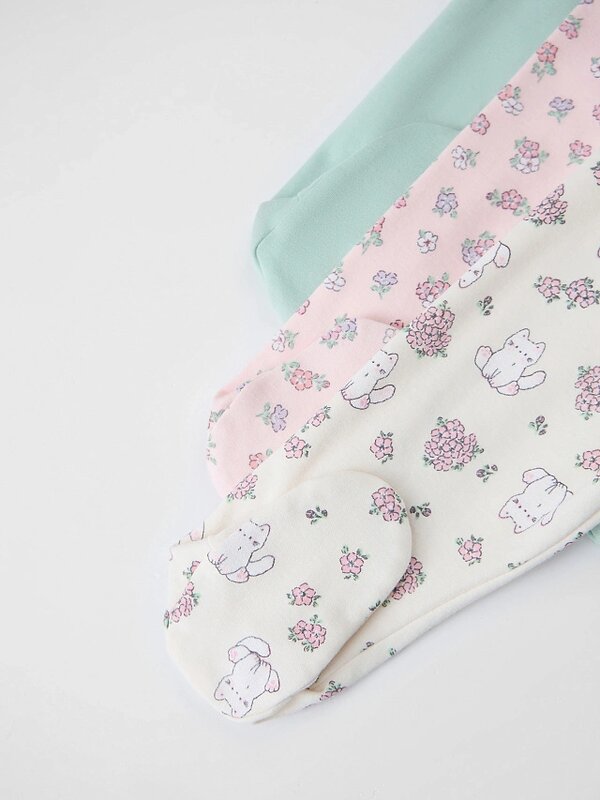 MARK FORMELLE Ползунки 587651 85117-3 котики с цветами на молочном +мята +цветочки на розовом