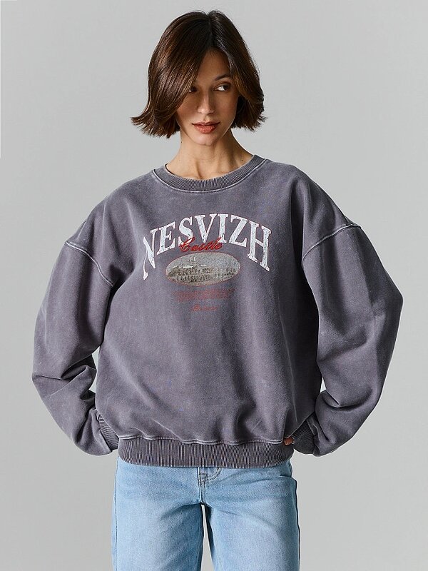 MARK FORMELLE Свитшот 587656 122530 ACID WASH на грозе +печать