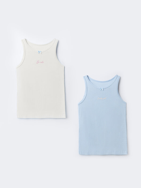 MARK FORMELLE Топ 587659 427739-2/1 молочный +голубой +печать