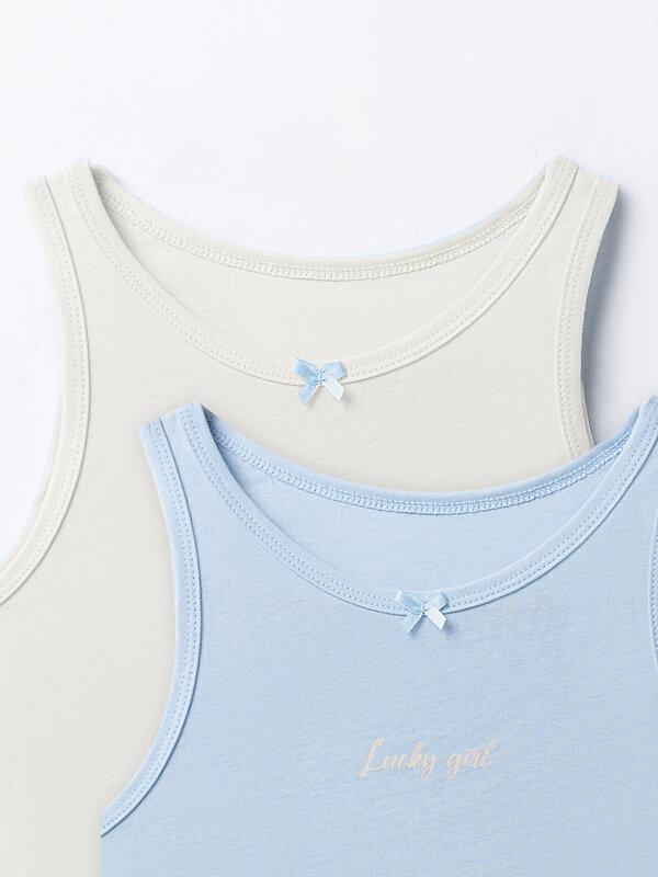 MARK FORMELLE Топ 587659 427739-2/1 молочный +голубой +печать