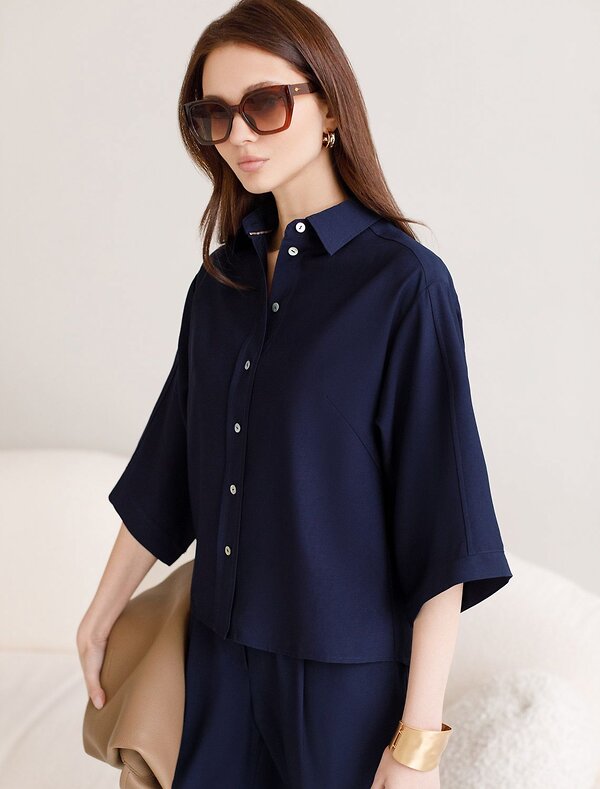 VILATTE Блузка 587882 D29.354 темно-синий