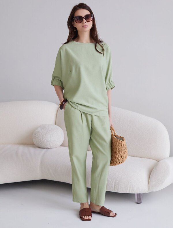 VILATTE Блузка 587883 D29.359 зеленый чай