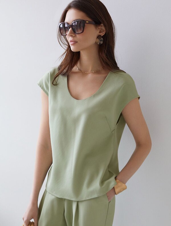 VILATTE Блузка 587887 D29.360 зеленый чай