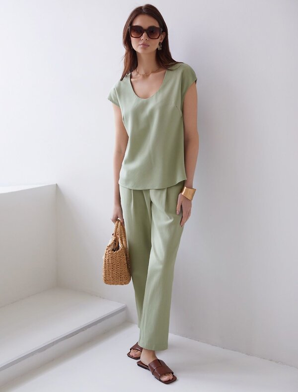 VILATTE Блузка 587887 D29.360 зеленый чай