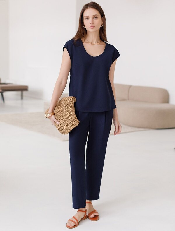 VILATTE Блузка 587890 D29.360 темно-синий