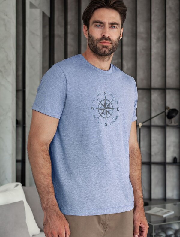 VILATTE Футболка 587904 U49.068 голубой меланж_wander