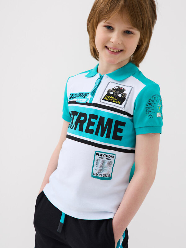 PLAYTODAY Джемпер 587936 12611125 белый,бирюзовый