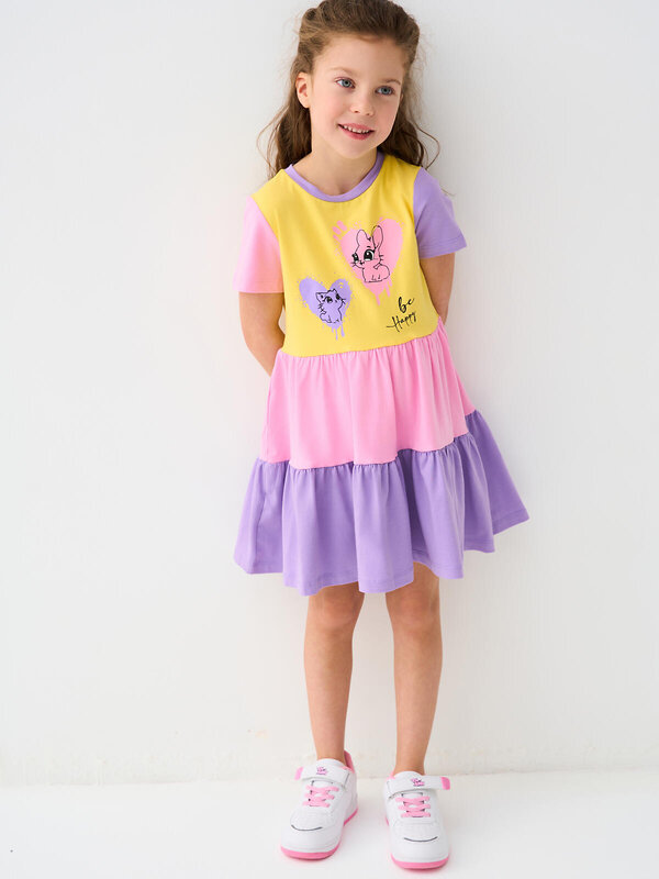 PLAYTODAY Платье 587943 12622068 сиреневый,розовый,жёлтый
