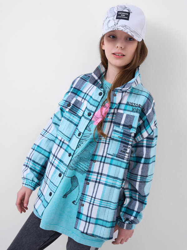 PLAYTODAY Рубашка 588029 12621204 белый,голубой,темно-серый