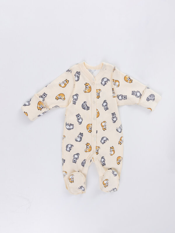 MARK FORMELLE Комбинезон 588083 14005-1-2 котики на слив. масле +полоска на слив. масле